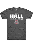 Paige Hall  Ohio State Buckeyes Dark Grey Rally NIL Stacked Box Short Sleeve T Shirt