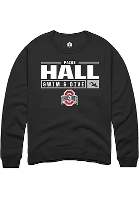 Paige Hall Rally Ohio State Buckeyes Mens NIL Stacked Box Long Sleeve Crew Sweatshirt