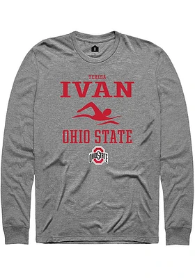 Teresa Ivan  Ohio State Buckeyes Graphite Rally NIL Sport Icon Long Sleeve T Shirt