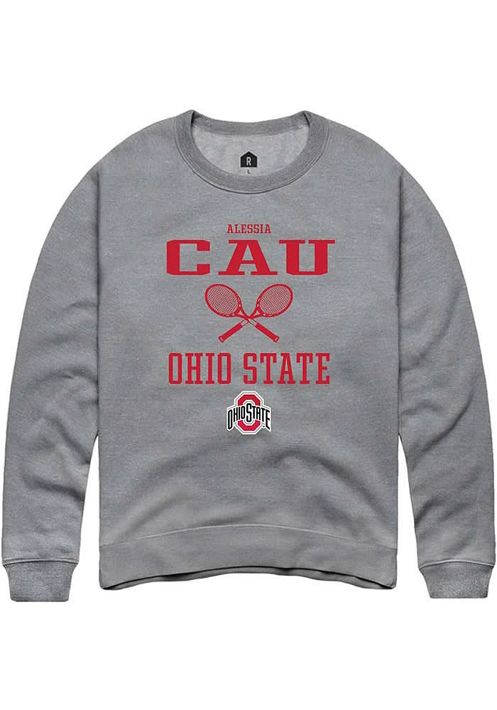 Alessia Cau  Rally Ohio State Buckeyes Mens Graphite NIL Sport Icon Long Sleeve Crew Sweatshirt