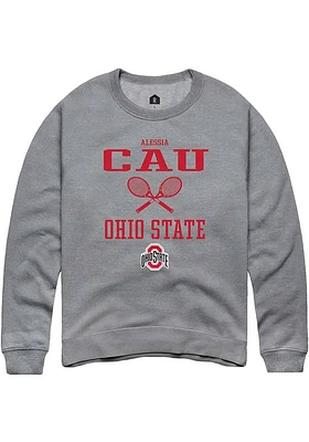 Alessia Cau  Rally Ohio State Buckeyes Mens Graphite NIL Sport Icon Long Sleeve Crew Sweatshirt