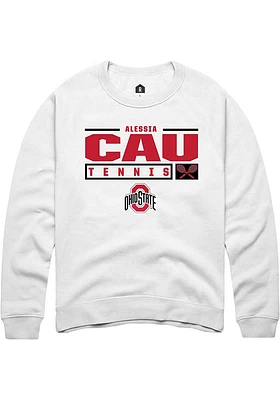 Alessia Cau Rally Ohio State Buckeyes Mens NIL Stacked Box Long Sleeve Crew Sweatshirt