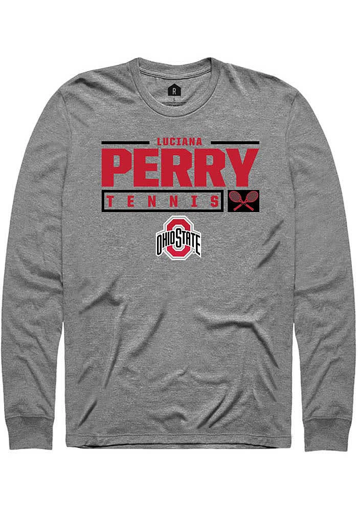 Luciana Perry  Ohio State Buckeyes Graphite Rally NIL Stacked Box Long Sleeve T Shirt