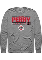 Luciana Perry  Ohio State Buckeyes Graphite Rally NIL Stacked Box Long Sleeve T Shirt