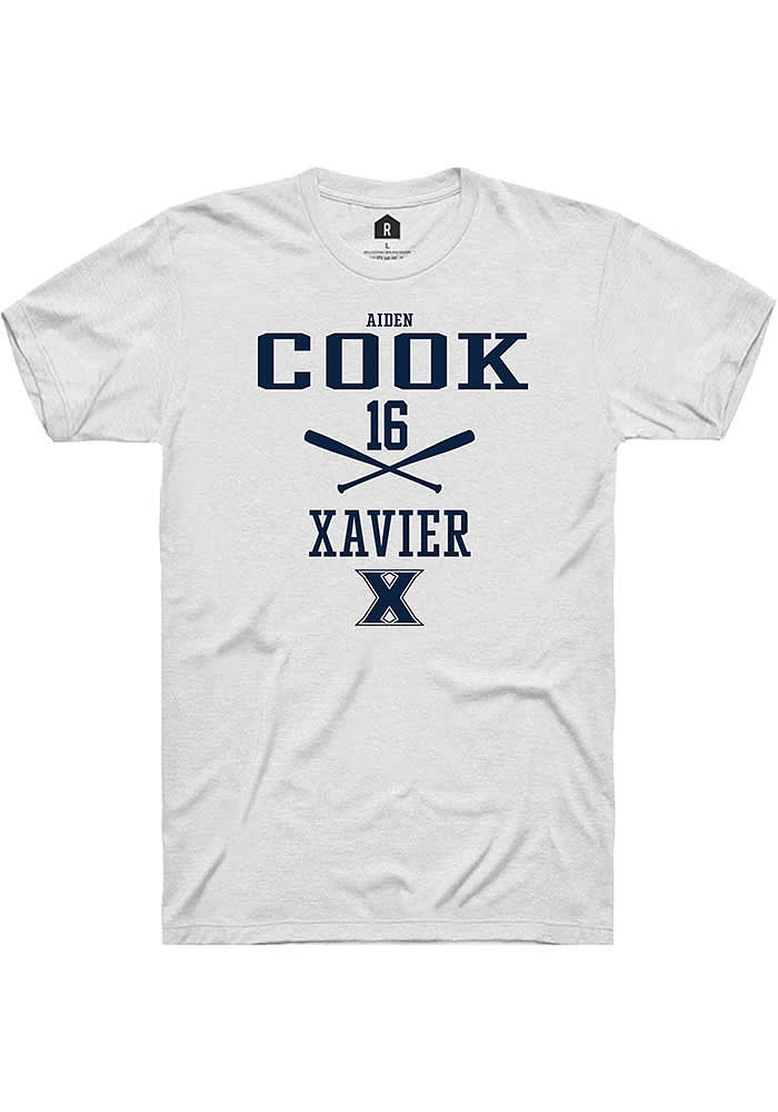 Aiden Cook  Xavier Musketeers White Rally NIL Sport Icon Short Sleeve T Shirt