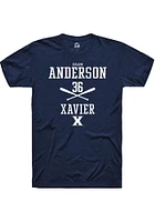 Caleb Anderson  Xavier Musketeers Navy Blue Rally NIL Sport Icon Short Sleeve T Shirt