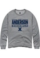 Caleb Anderson  Rally Xavier Musketeers Mens Graphite NIL Stacked Box Long Sleeve Crew Sweatshir..