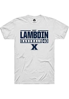 Jake Lambdin  Xavier Musketeers White Rally NIL Stacked Box Short Sleeve T Shirt