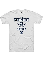 Logan Schmidt  Xavier Musketeers White Rally NIL Sport Icon Short Sleeve T Shirt