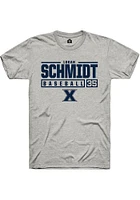 Logan Schmidt  Xavier Musketeers Ash Rally NIL Stacked Box Short Sleeve T Shirt