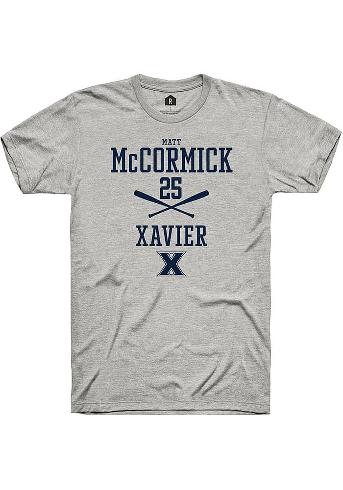 Matt McCormick  Xavier Musketeers Ash Rally NIL Sport Icon Short Sleeve T Shirt