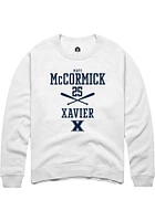 Matt McCormick  Rally Xavier Musketeers Mens White NIL Sport Icon Long Sleeve Crew Sweatshirt