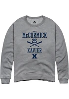 Matt McCormick  Rally Xavier Musketeers Mens Graphite NIL Sport Icon Long Sleeve Crew Sweatshirt