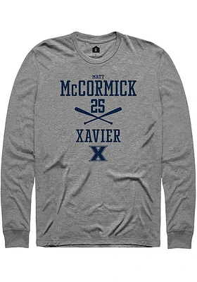 Matt McCormick  Xavier Musketeers Graphite Rally NIL Sport Icon Long Sleeve T Shirt