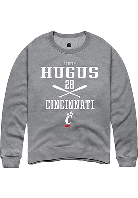 Griffin Hugus  Rally Cincinnati Bearcats Mens Graphite NIL Sport Icon Long Sleeve Crew Sweatshir..