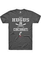 Griffin Hugus  Cincinnati Bearcats Dark Grey Rally NIL Sport Icon Short Sleeve T Shirt