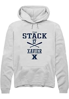 Tyler Stack  Rally Xavier Musketeers Mens White NIL Sport Icon Long Sleeve Hoodie