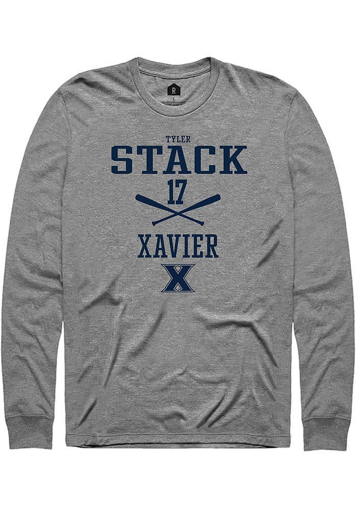 Tyler Stack  Xavier Musketeers Graphite Rally NIL Sport Icon Long Sleeve T Shirt