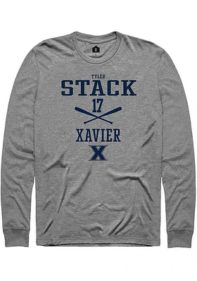 Tyler Stack  Xavier Musketeers Graphite Rally NIL Sport Icon Long Sleeve T Shirt