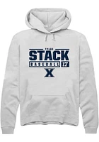 Tyler Stack  Rally Xavier Musketeers Mens White NIL Stacked Box Long Sleeve Hoodie