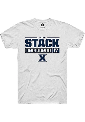 Tyler Stack  Xavier Musketeers White Rally NIL Stacked Box Short Sleeve T Shirt