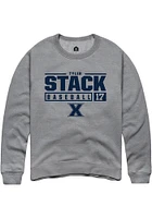 Tyler Stack  Rally Xavier Musketeers Mens Graphite NIL Stacked Box Long Sleeve Crew Sweatshirt