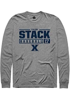 Tyler Stack  Xavier Musketeers Graphite Rally NIL Stacked Box Long Sleeve T Shirt