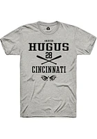 Griffin Hugus  Cincinnati Bearcats Ash Rally NIL Sport Icon Short Sleeve T Shirt