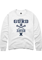 Catherine Gurd  Rally Xavier Musketeers Mens White NIL Sport Icon Long Sleeve Crew Sweatshirt