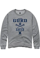 Catherine Gurd  Rally Xavier Musketeers Mens Graphite NIL Sport Icon Long Sleeve Crew Sweatshirt