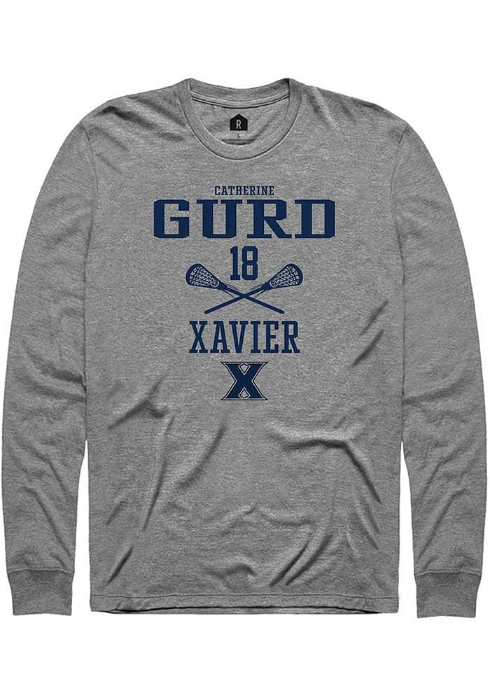 Catherine Gurd  Xavier Musketeers Graphite Rally NIL Sport Icon Long Sleeve T Shirt