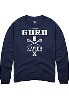 Catherine Gurd  Rally Xavier Musketeers Mens Navy Blue NIL Sport Icon Long Sleeve Crew Sweatshir..