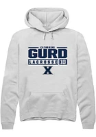 Catherine Gurd  Rally Xavier Musketeers Mens White NIL Stacked Box Long Sleeve Hoodie