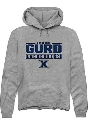 Catherine Gurd  Rally Xavier Musketeers Mens Graphite NIL Stacked Box Long Sleeve Hoodie