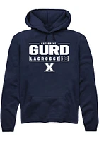 Catherine Gurd  Rally Xavier Musketeers Mens Navy Blue NIL Stacked Box Long Sleeve Hoodie