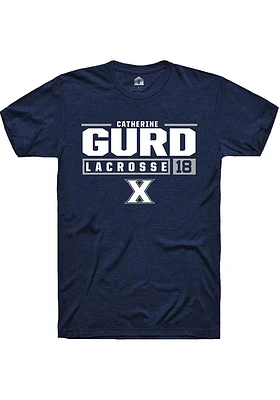 Catherine Gurd  Xavier Musketeers Navy Blue Rally NIL Stacked Box Short Sleeve T Shirt