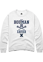 Gabby Bouman  Rally Xavier Musketeers Mens White NIL Sport Icon Long Sleeve Crew Sweatshirt