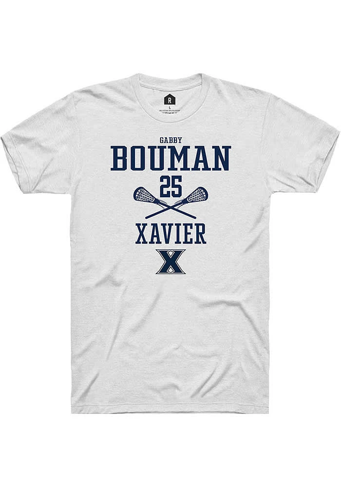 Gabby Bouman  Xavier Musketeers White Rally NIL Sport Icon Short Sleeve T Shirt