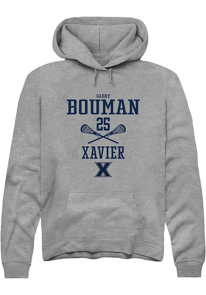 Gabby Bouman  Rally Xavier Musketeers Mens Graphite NIL Sport Icon Long Sleeve Hoodie