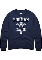 Gabby Bouman  Rally Xavier Musketeers Mens Navy Blue NIL Sport Icon Long Sleeve Crew Sweatshirt