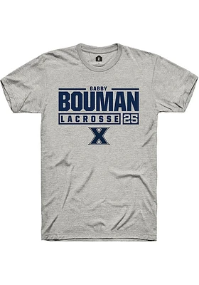 Gabby Bouman  Xavier Musketeers Ash Rally NIL Stacked Box Short Sleeve T Shirt