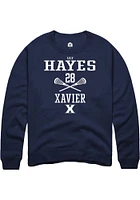 Lily Hayes  Rally Xavier Musketeers Mens Navy Blue NIL Sport Icon Long Sleeve Crew Sweatshirt