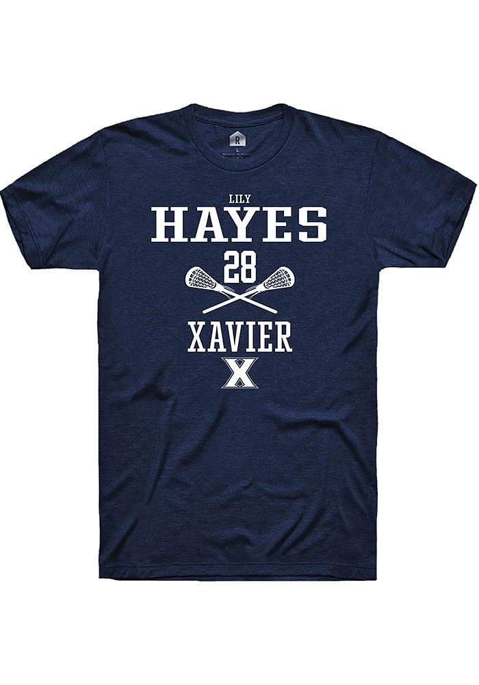 Lily Hayes  Xavier Musketeers Navy Blue Rally NIL Sport Icon Short Sleeve T Shirt