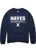 Lily Hayes  Rally Xavier Musketeers Mens Navy Blue NIL Stacked Box Long Sleeve Crew Sweatshirt