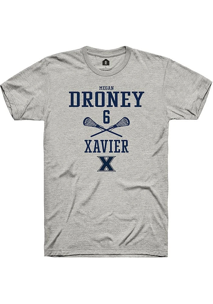 Megan Droney  Xavier Musketeers Ash Rally NIL Sport Icon Short Sleeve T Shirt