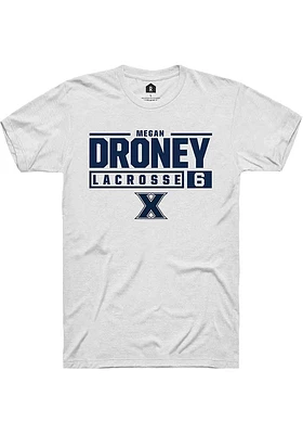 Megan Droney  Xavier Musketeers White Rally NIL Stacked Box Short Sleeve T Shirt