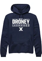 Megan Droney  Rally Xavier Musketeers Mens Navy Blue NIL Stacked Box Long Sleeve Hoodie