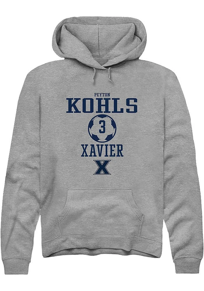 Peyton Kohls Rally Xavier Musketeers Mens Graphite NIL Sport Icon Long Sleeve Hoodie