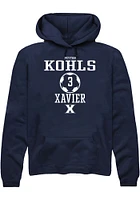 Peyton Kohls  Rally Xavier Musketeers Mens Navy Blue NIL Sport Icon Long Sleeve Hoodie