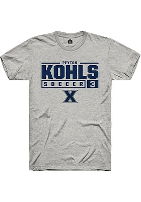 Peyton Kohls  Xavier Musketeers Ash Rally NIL Stacked Box Short Sleeve T Shirt